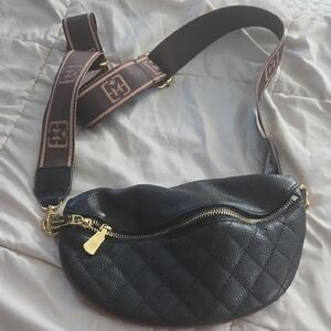 Black Quilted Leather Crossbody Bag